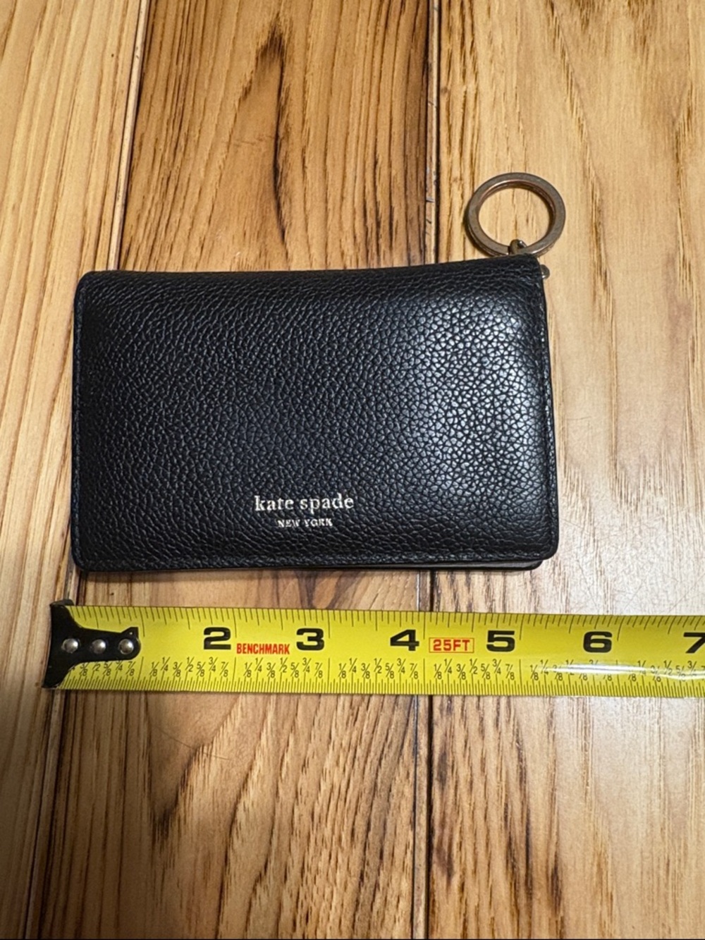kate spade Black Pebbled Leather Key Card Wallet - Picture 9 of 9